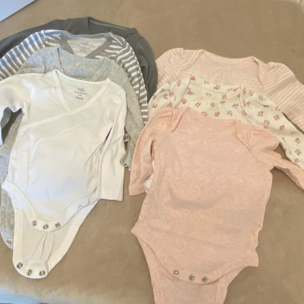 GAP/Cloud Island L/S 0-3M Girl Bodysuits